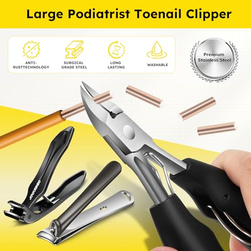 Nail Clippers for Seniors, Heavy Duty Ingrown Toenail Clippers with Long Handle，Angled Head Large Toe Nail Clippers and Slanted Nail Cutter for Thick Nail for Men Women Pregnant Elderly 6Pcs - size: Angled Head 6pcs