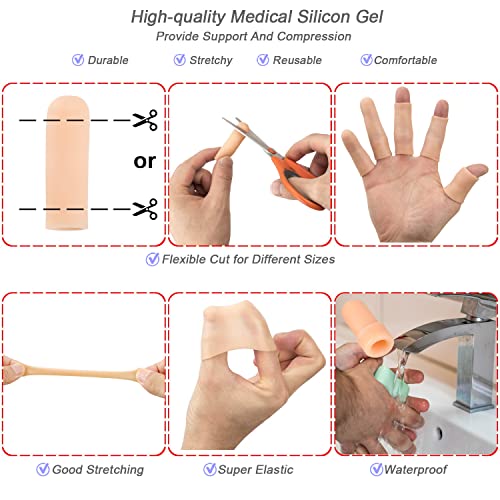 GELMAY 22Pcs Gel Finger Cots Cut Resistant Gloves Set, Sleeves Guards Protectors Cutting Covers Protection Gaming Fingertips Touch