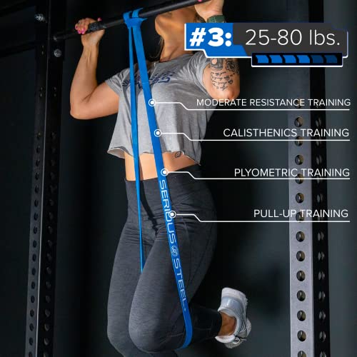 Serious Steel 41" Assisted Pull-up Band, Heavy Duty Resistance Band Sets, Stretching, Powerlifting, Resistance Training and Pull Up Assistance Bands - color: Complete Set (#0-5)