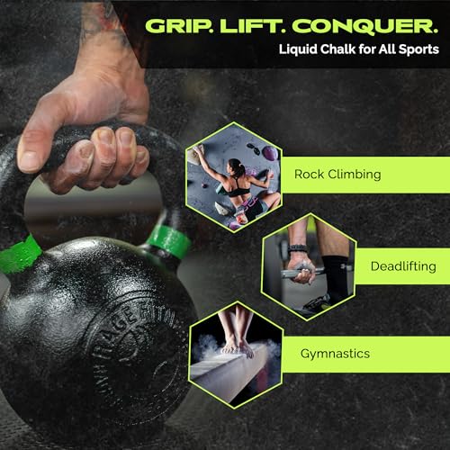 Rage Fitness Gym Liquid Chalk, Magnesium Carbonate Athletic Chalk for Excellent Grip, Gym Workout Grip Chalk, Weightlifting, Gymnastics - size: 59 mL