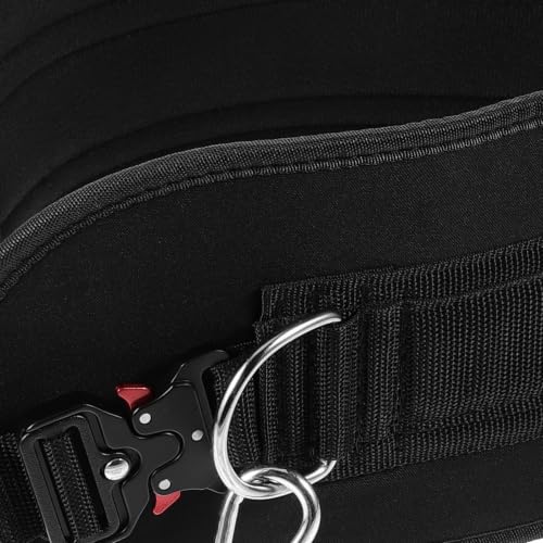 Black Fitness Dipping Belt with Metal Chain for Weightlifting, Creative Design Waist Belt to Reduce Waist Pressure, for Indoor Fitness and Physical Exercise