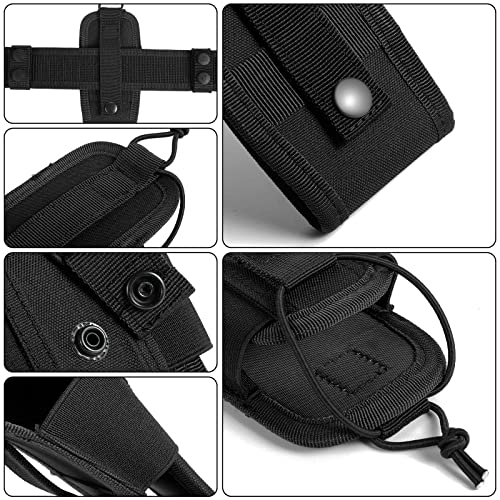 FRTKK Tactical Radio Holder Radio Holster Molle Radio Pouch Universal Radio Case Military Heavy Duty Radio Bag for Police Firefighter Two Ways Walkie Talkies Vest (Black-small) - color: Black-small