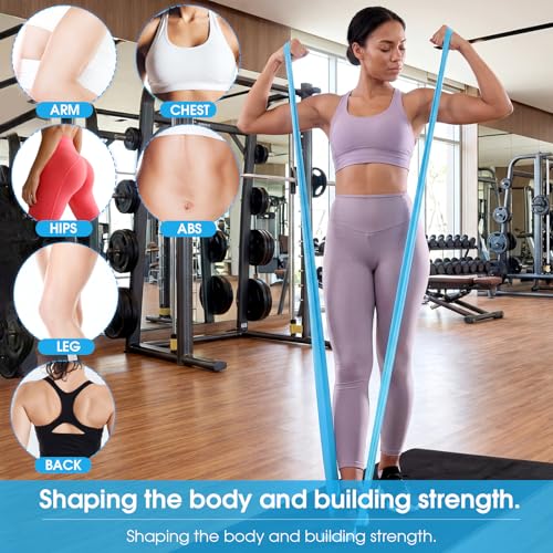 50 Pcs Bulk Yoga Resistance Bands Set for Working Out, Professional Exercise Elastic Stretch Bands with Storage Bag, for Fitness Yoga Pilates Strength Training, Physical Home Gym