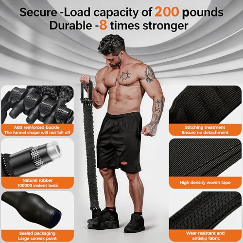 Innstar Pull Up Assistance Bands, Heavy Duty Resistance Band for Pull Up Assist, Adjustable Resistance 165-265lbs with Fabric Feet/Knee Rest, Pull Up Bands Assistance Bands - color: Upgrade Black 165lbs