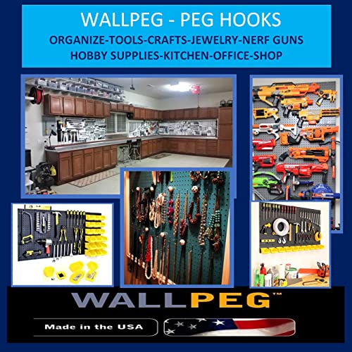 Wall Peg Hook Kit - 100 Pegboard Hooks Tool Storage Garage Organizer Choice B/W (50, White)