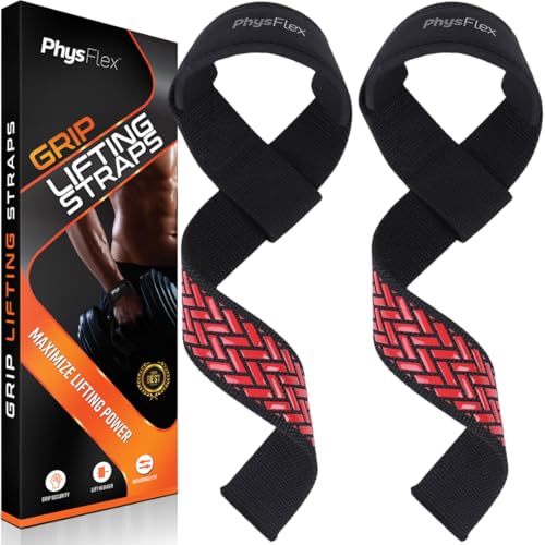 Grip Lifting Straps for Weightlifting and Strength Training, Premium Cotton and Padded Wrist Wraps, Gym Deadlift for Men & Women - color: Black (Anti-Slip)