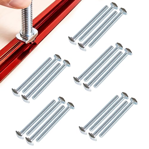 O'SKOOL T-Slot Bolts Drop-in 3-1/2" Length 20PCS, 1/4"-20 Thread, T Track Accessories for Woodworking Jigs and Fixtures,HWR012 - style: 1/4"-20 Threads, 3-1/2" Length, 20Pcs