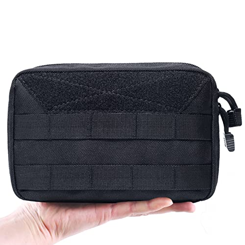 Azarxis Equipment Multi-Purpose Tactical EDC Admin MOLLE Pouch Utility Tools Bag Organizer Military Waist Belt Modular Attachment - color: #02 - Black