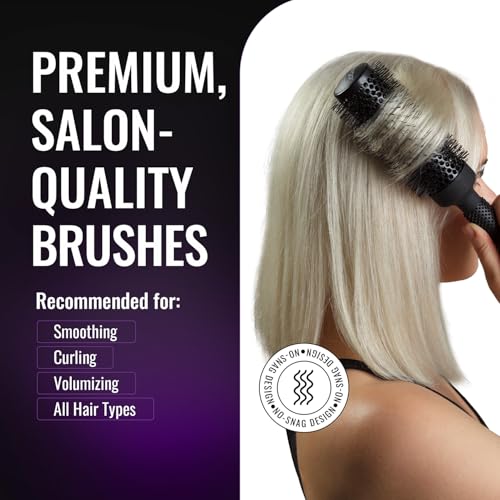ERGO Ceramic Ionic Round Brush for Blow Out - Salon Quality Hair Brushes for Women - Roller Brush for Blow Drying, Wet and Dry Hair Styling, Volumizing Hair Care - ER25: 1" - size: Small - 1 Inch