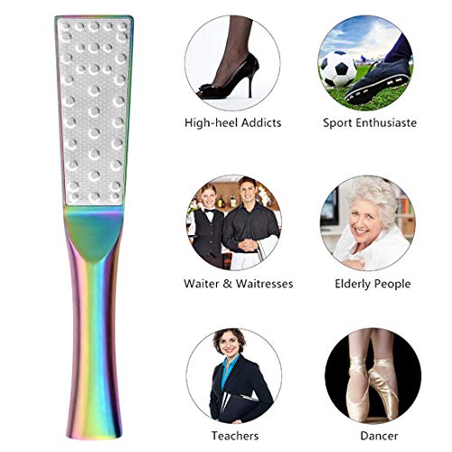 Pedicure Foot File Callus Remover, Double-Sided Scrubs Stainless Steel Foot Rasp Professional Dead Skin Callus Accessories for Wet and Dry Feet - size: 1 Count (Pack of 1)