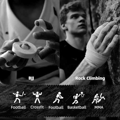 Jiu Jitsu Tape - Strong Athletic Finger Tape, 1/2" x 32.8' - Protect Fingers and Toes in MMA, Judo, Wrestling, Martial Arts, Rock Climbing - color: C: Blue