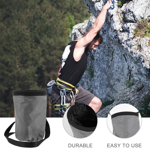 Outanaya Anti-Slip Rock Climbing Chalk Bag with Wear-Resistant Oxford Fabric and Fleece, Outdoor Mountaineering Powder Storage Bag with D-Ring Clip for Climbing Enthusiasts and Campers