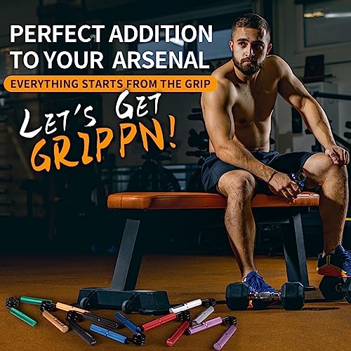 Grip Strength Trainer Set, 6 Pack, 50-350LB, Wrist Forearm Strengthener, Metal No Slip, Hand Grip Gripper Strengthener for Strength Training and Exercise, Hand Workout Squeezer Grip Strength - color: 4Pack,50-200lb,Purple+Silver+Blue+Red