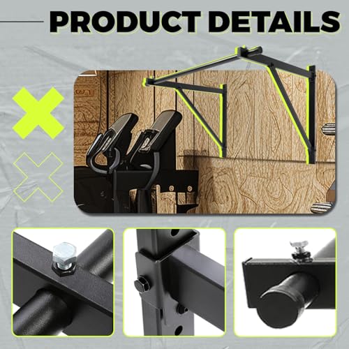 ECOTRIC 46'' Wall Mounted Pull Up Bar Chin up Bar Doorway Exercise Bar | Upper Body Gym Workout Bar Heavy Duty Training Fitness Home Heavy Duty 500lbs