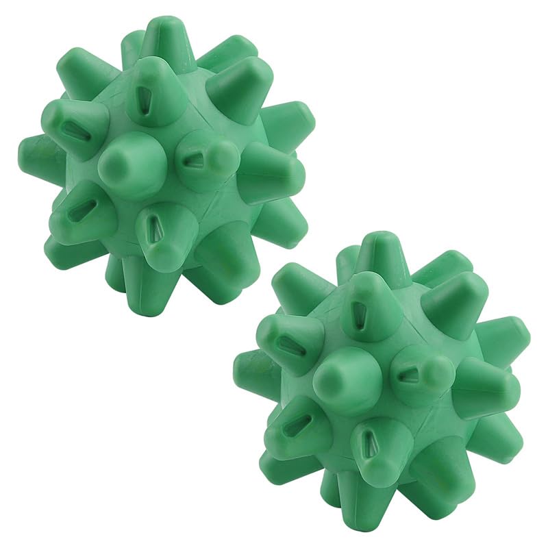 Massage Roll Balls, 2 Pack Spiky Massage Balls Deep Tissue Trigger Point and Myofascial Release for Plantar Fasciitis Relief, Muscle Recovery, 2.8 Inch Diameter (Green) - color: Green