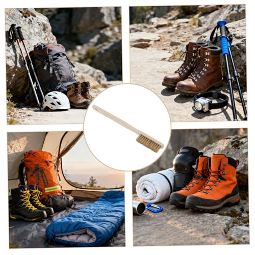 Rock Climbing Brush with Wood Handle and Firm Bristles for Removing Chalk and Dirt, Powerful Scrubbing Tool for Indoor and Outdoor Climbing Surface Cleaning