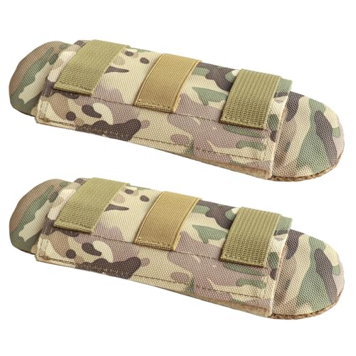 Shoulder Strap Pad for Optimal Weight Distribution, Plate Carrier Shoulder Pads with Velcro, Backpack Strap Pads, Shoulder Strap Cushion for Tactical and Weighted Vests, Body Armor, Waist Belts - color: Camo