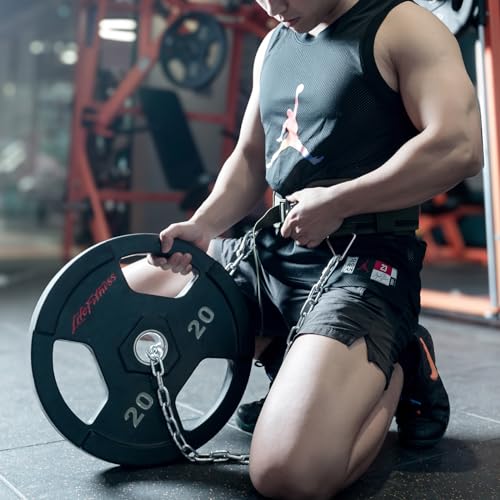 Weighted Dip Belt for Weight Lifting - 46" Pull Up Belt With Chain & Loading Straps - color: Green