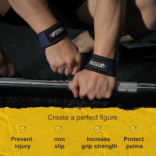 Lifting Straps for Weightlifting, Lifting Wrist Straps for Gym Strength Training, Neoprene-padded Wrist Cushion - Men & Women - color: Blue