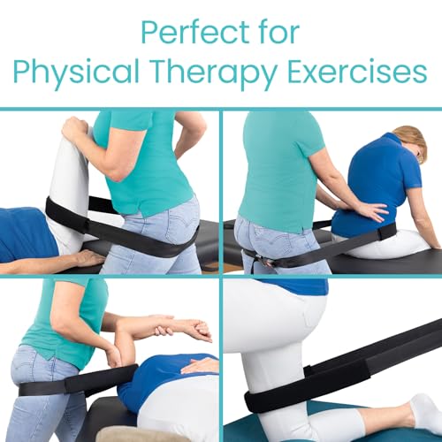 Vive Mobilization Belt for Physical Therapy with Buckle - Manual Traction Stretching Band - PT Traction Strap Belt for Stretching, Mobility, Massages & Exercise