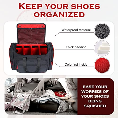 Mancro Padded Sneaker Bag, Sneakerhead Gifts, Shoe Travel Bags Fit 4 Pairs | Come with Insulated Pocket and Shoulder Strap, Multi-functional Sports Gym Duffle for Basketball, Shoes, Cloth