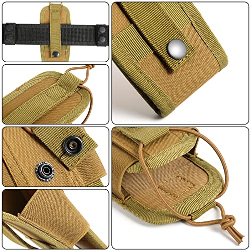 FRTKK Tactical Radio Holder Radio Holster Molle Radio Pouch Universal Radio Case Military Heavy Duty Radio Bag for Police Firefighter Two Ways Walkie Talkies Vest (Tan-small) - color: Tan-small