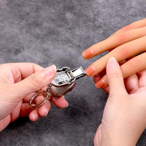 2 pcs Folding Mini Nail Clippers for Business Travel Trips Office | Portable Foldable Keychain Nails Clipper Stainless Steel Traveling Case Shape Nail Trimmer for Fingernails Toenails
