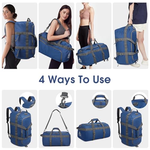 G4Free Gym Bag for Women Men Duffle Backpack with Shoe Compartment Water Resistant Travel Weekender Bag - color: Blue