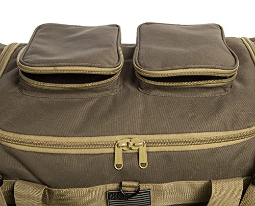 K-Cliffs Tactical Range Duffel Heavy Duty Large Gear Duffle Durable Quality Travel Sports Gym Equipment Bag Military Molle with Lockable Zippers with US Flag Patch 33 Inch Khaki - size: 33 Inch Khaki