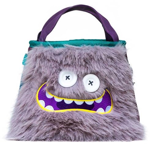 8BPLUS Angus Boulderbag, Premium Artificial Fur, Ripstop, Soft Fleece Interior, 8.7in Opening, Center-Closing Drawstring, Multiple Brush Holders, Zipper Pockets, Climbing Gear