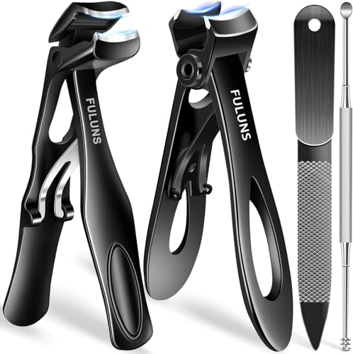 Toenail Clippers for Thick Toenails for Seniors, Angled Large Nail Clippers for Men with Catcher, Heavy Duty Toenail Clippers with Wide Opening Fingernail Clipper Nail Cutter Gifts for Men Women - style: Black Nail Clippers Set