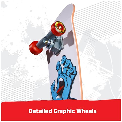 TECH DECK Santa Cruz Handboard, Authentic Mini Skateboard | 9x Larger than a Fingerboard, Hands Only, Authentic Graphics, Die-Cast Trucks, Skateboard Gifts for Kids & Collectors Ages 6+ - style: Santa Cruz