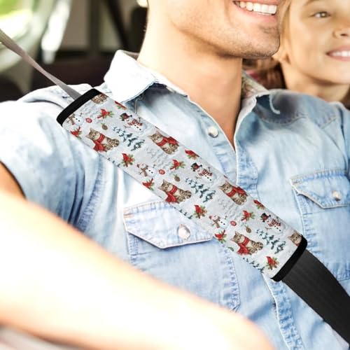 2PCS Winter Cute Cat Pet Kitten Seat Belt Shoulder Pad Soft Padded Harness Pads Strap for Adults and Children, All Vehicles, Anti-Slip Pad - color: Pattern 100