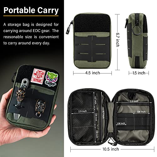 TACTICAL GEEK Block E2.0 EDC Compact Waist Multi-Purpose Molle Pouch Organizer, Green - color: Green