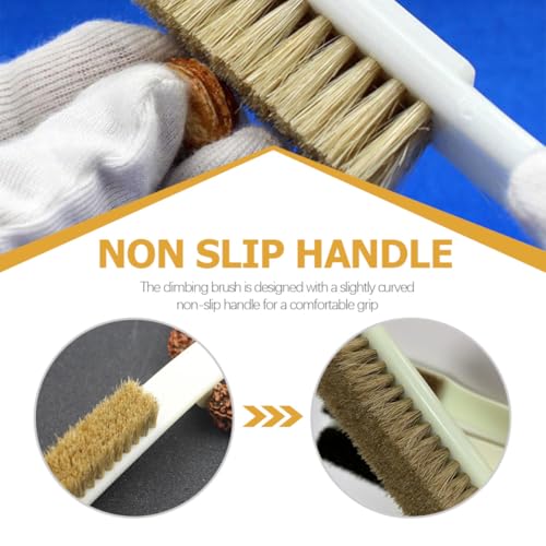 BESPORTBLE 2pcs Bouldering Stone Cleaner Brush with 96-Hole Boars Hair Bristles and Sturdy Handle, Rock Climbing Cleaning Tool for Climbing Sports Supplies