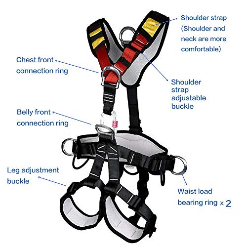 Climbing Seat Belt, Large Size Safety Belt Climbing Gear for Tree Climbing, Fire Rescue, Rappelling - color: Black1