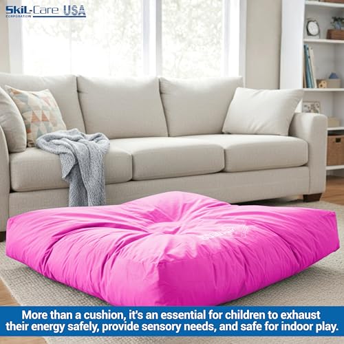 Skil-Care Crash Pads for Kids Sensory, High-Density Foam Crash Mat, Nylon | Water-Resistant Cover Crash Pads with Mesh Vents from 3x4ft to 8x8ft for Daily Use in Sensory Rooms, Schools, Clinics, Home - size: 4x4 Feet