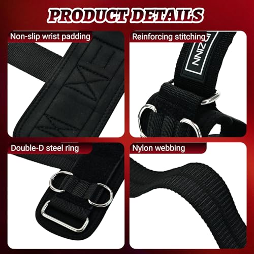 Weight Lifting Wrist Straps with 30Lbs Heavy Duty Rope-18 inch Cotton for Weightlifting Bodybuilding, Face Pull,Powerlifting, Pull Training & Deadlifts - color: Black with Rope