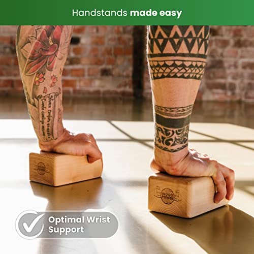 WOODPOWER BalanceBlocks - Handstand Blocks & Yoga Block in One - Bodyweight Training, Gymnastics, Acrobatics, Yoga, Yoga prop and accessory, Lightweight, Good for Travel, Premium European Quality (Pack of 2) - size: Flat Edition