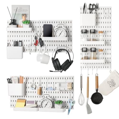 Keepo Peg Board Organizer Accessories, Peg Board With Accessories, Pegboard Hooks, Pegboard Bins (Shelves) - style: Shelves
