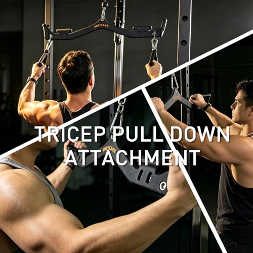 Multi-Grip LAT Pulldown Attachments, LAT Pull Down Bar, Cable Machine Attachment for Back Muscles Training, Tricep Strength Training Bars Gym Handles for Home Gym Fitness - color: KOR05