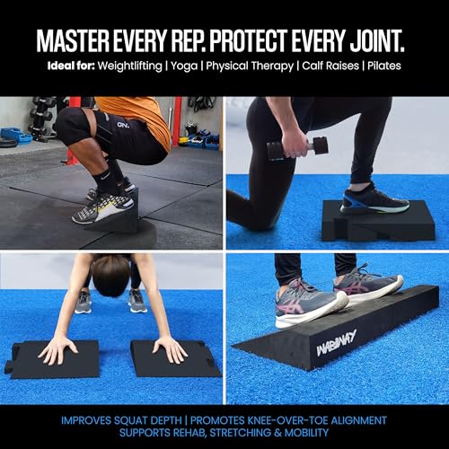 Squat Wedge Block – 2-in-1 Heel Elevated Slant Board for Squats & Calf Raises – Lightweight, Non-Slip EVA, Portable Workout Wedge for Strength & Recovery