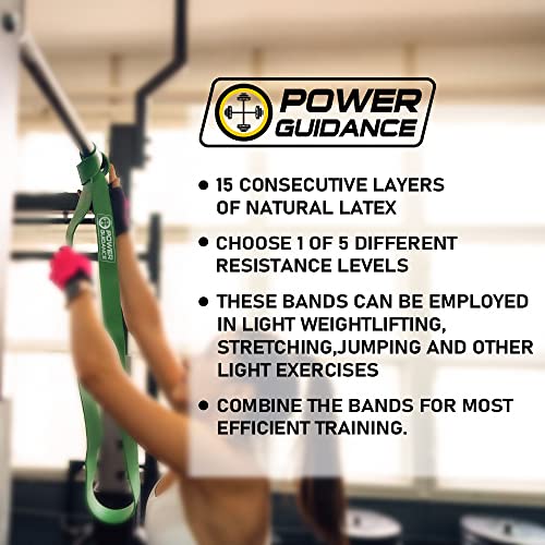 POWER GUIDANCE Pull Up Assist Bands - Stretch Resistance Band - Mobility Band - Powerlifting Bands - by Perfect for Body Stretching, Powerlifting, Resistance Training