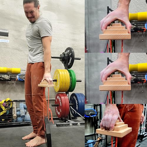 TWO STONES Rock Climbing Training Pinch Block, Finger Grips Hanging Pinch Grip with Edges and Pockets