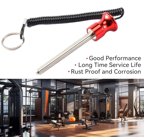 Gym Pin, Weight Stack Pin, Magnetic Weights, Universal Magnetic Weight Pin with Pull Rope, Gym Pins for Weight Stack, Home Gym Parts, Exercise Machine Parts & Accessorie - color: Red *2