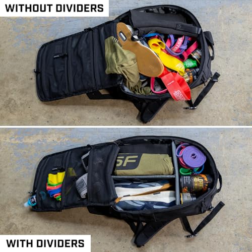 SERIOUS STEEL FITNESS Gym Bag, Rip-Resistant Fabric, Heavy Duty (Black, Backpack (Pro-Mini (26L) with Dividers)) - color: Black, style: Backpack (Pro-mini With Dividers)