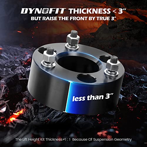 Dynofit 3" Front & 2" Rear Lift Kits for 2007-2024 Silverado 1500 Sierra 1500 (2WD/4WD), Full Suspension Leveling Kit with Front Strut Spacers and Block U-Bolt Set - size: 3 inch front / 2 inch rear