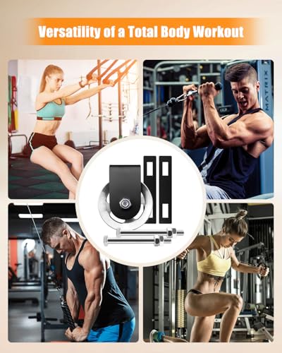 Power Rack Pulley Attachment Home Gym | for Power Cage with Quiet Aluminum Pulldown, Heavy Duty 304 Steel Cable LAT Pulley Machine System