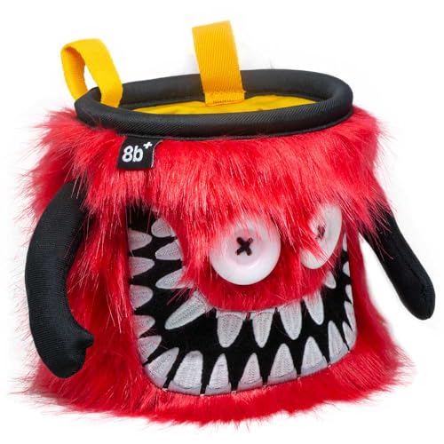 8BPLUS Chalk Bag for Rock Climbing and Bouldering, Chalk Pouch incl Belt & Biner – Cute Funny Character Design, Wide Opening, Gear with Personality, Gift for Climbers - style: OZZY