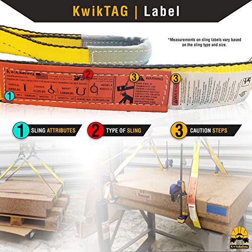 KwikSafety - Charlotte, NC - Mighty Sumo 2”x 10’ Poly Web Sling Lifting Strap Construction ASME OSHA / 6400lbs Vertical 5100lbs Choker 12800lbs Basket/Rigging Moving Towing Hoisting Gear - size: 2"x10' | 6400 lbs